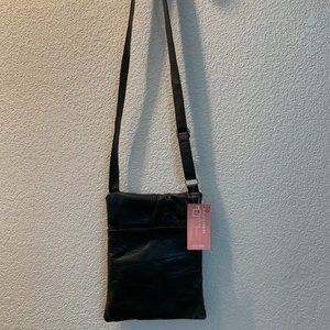 Stone Mountain leather crossbody bag NWT black